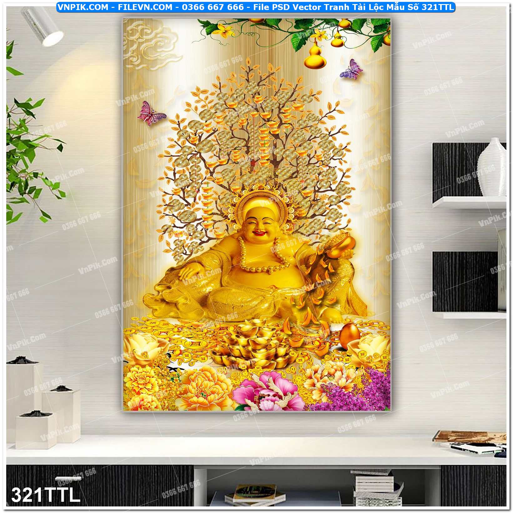 File PSD Vector Tranh Tài Lộc Mẫu Số 321TTL