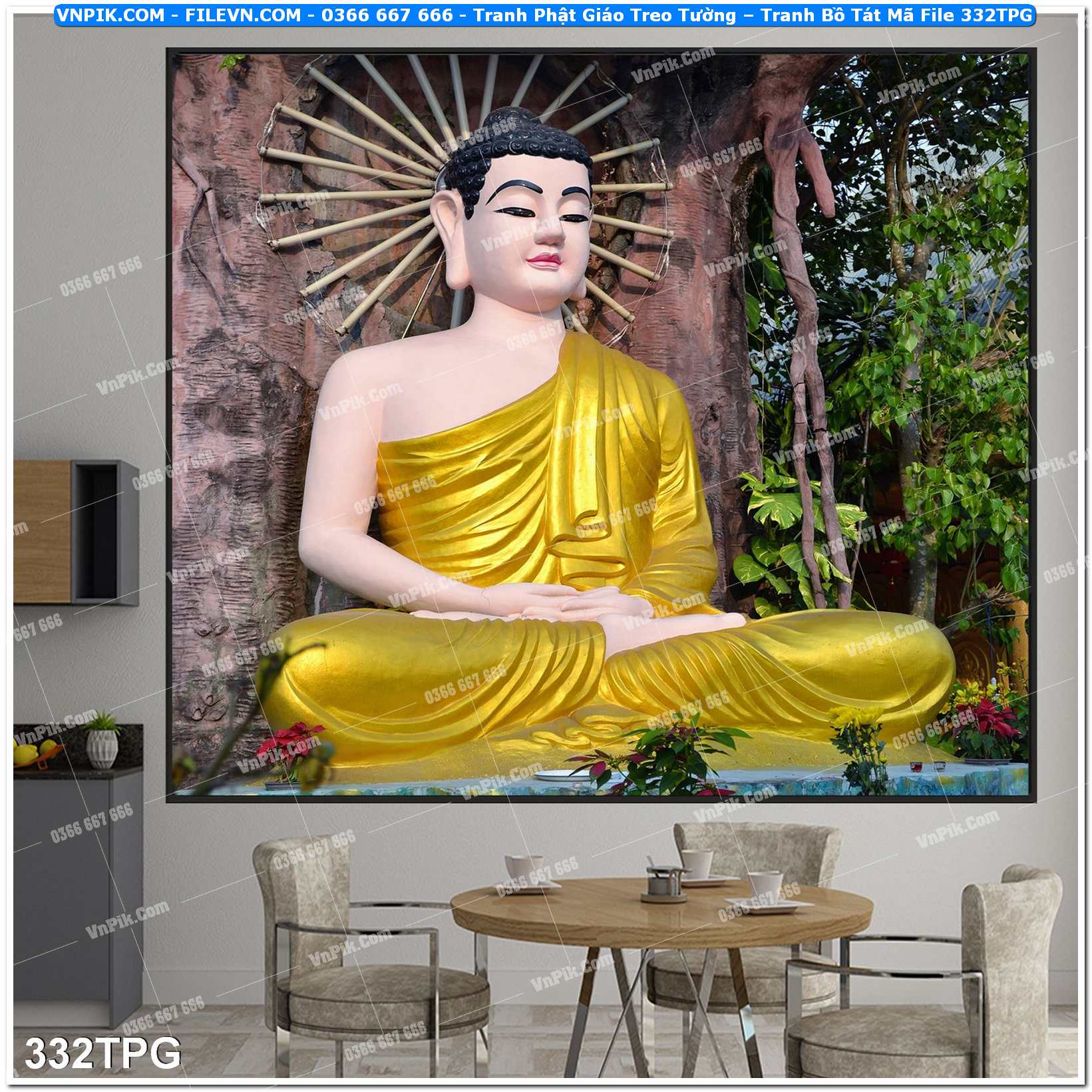 Tranh Phật Giáo Treo Tường – Tranh Bồ Tát Mã File 332TPG