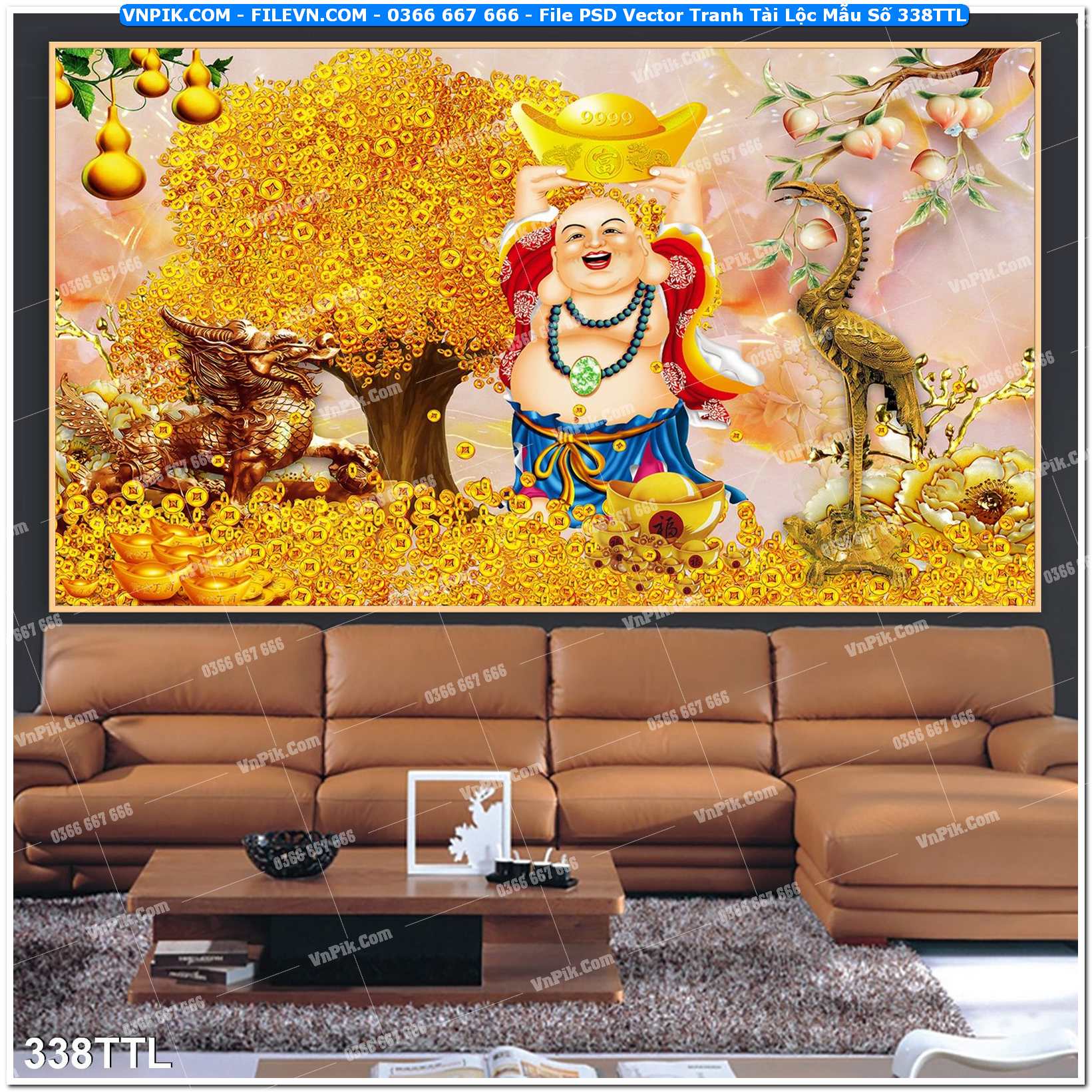 File PSD Vector Tranh Tài Lộc Mẫu Số 338TTL