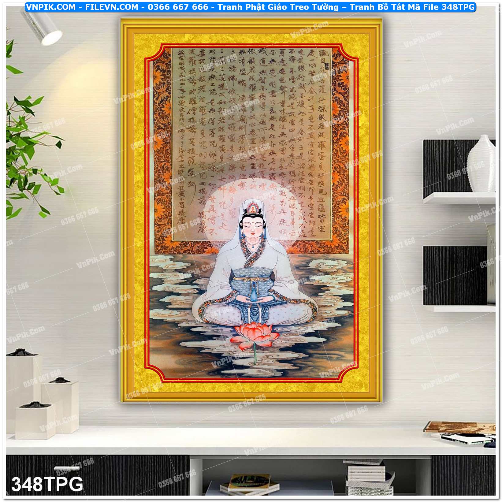 Tranh Phật Giáo Treo Tường – Tranh Bồ Tát Mã File 348TPG