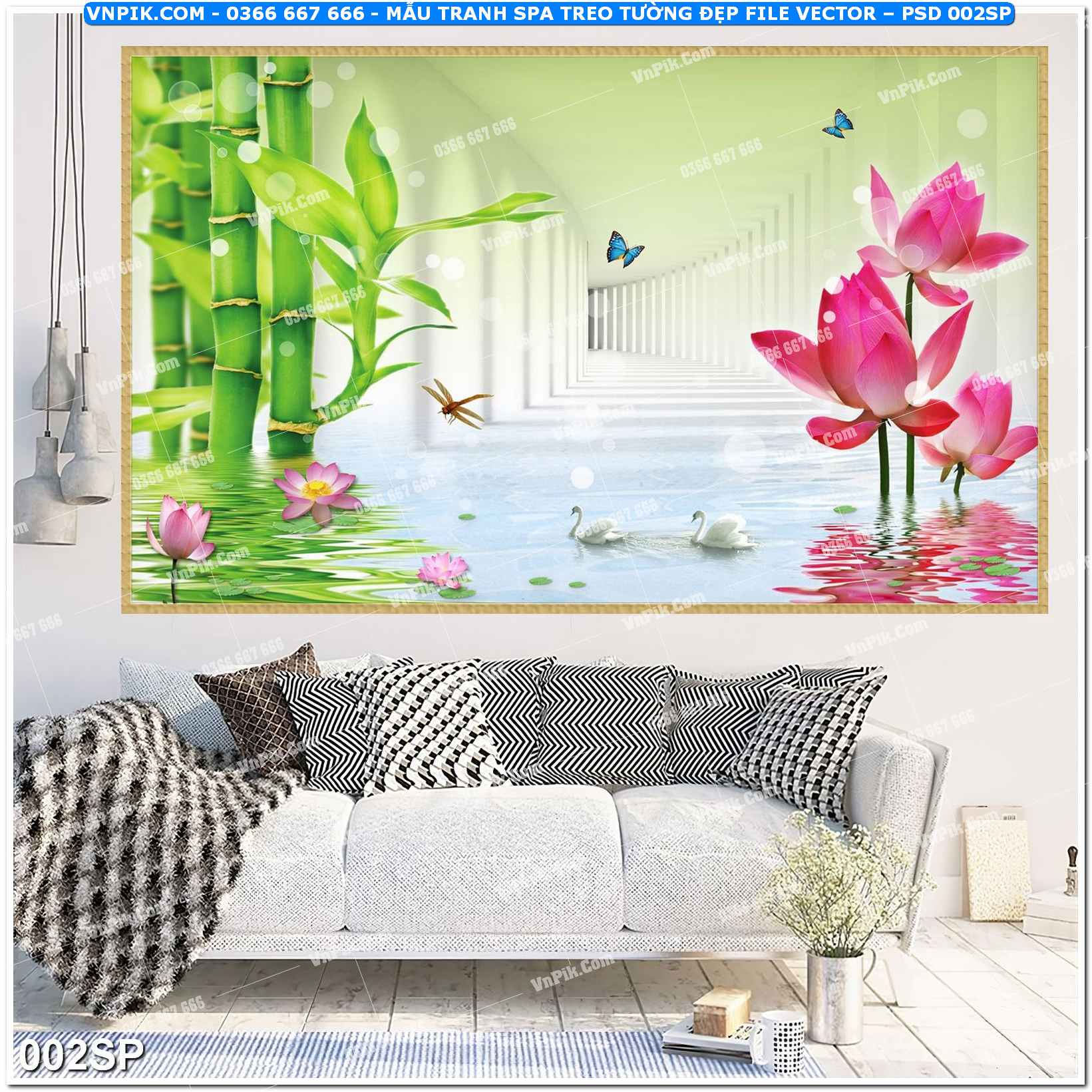 Mẫu tranh spa treo tường đẹp file vector – psd mẫu 002SP