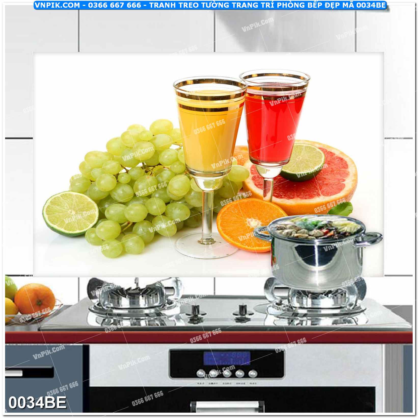 Tranh treo tường trang trí phòng bếp đẹp mã 0034BE