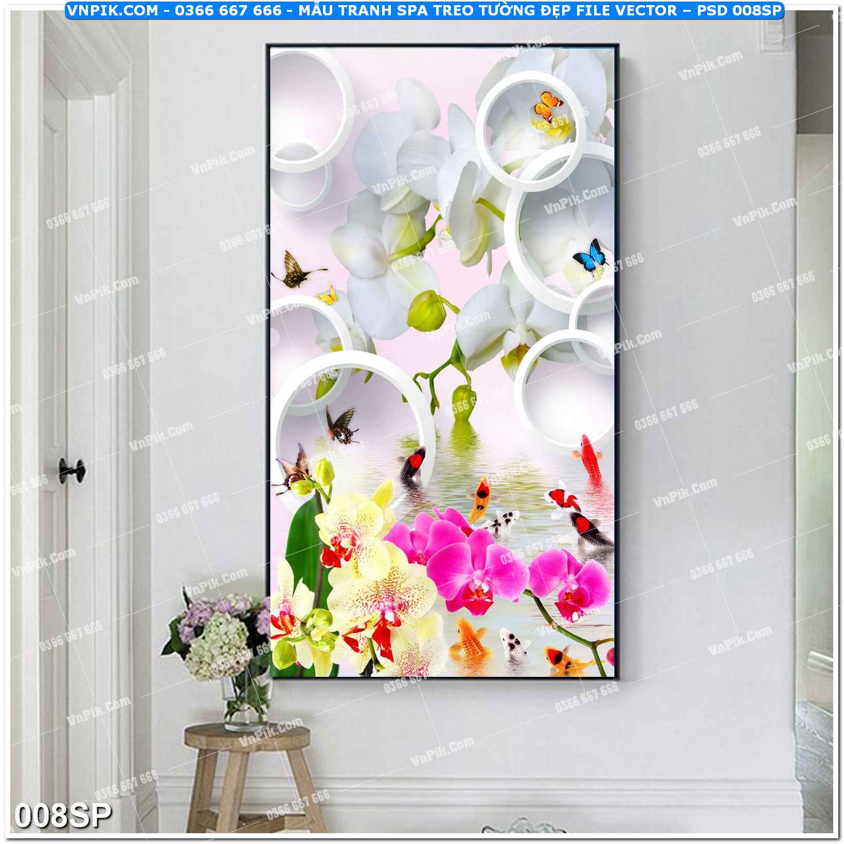 Mẫu tranh spa treo tường đẹp file vector – psd mẫu 008SP