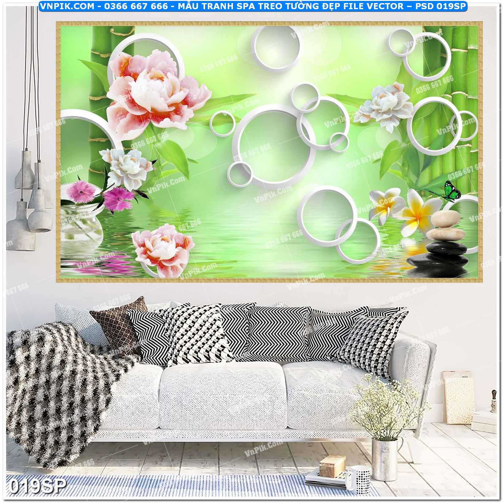 Mẫu tranh spa treo tường đẹp file vector – psd mẫu 019SP