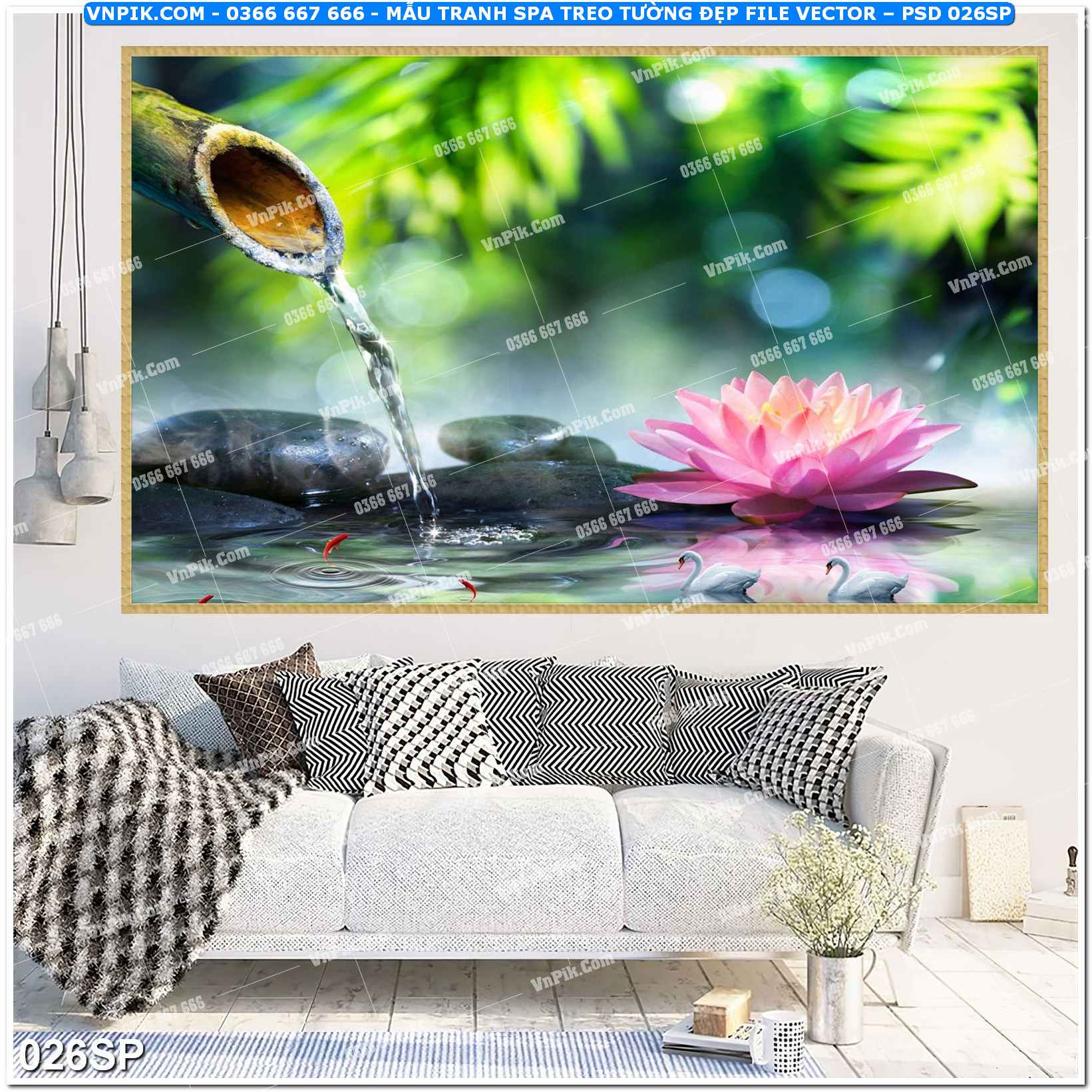 Mẫu tranh spa treo tường đẹp file vector – psd mẫu 026SP