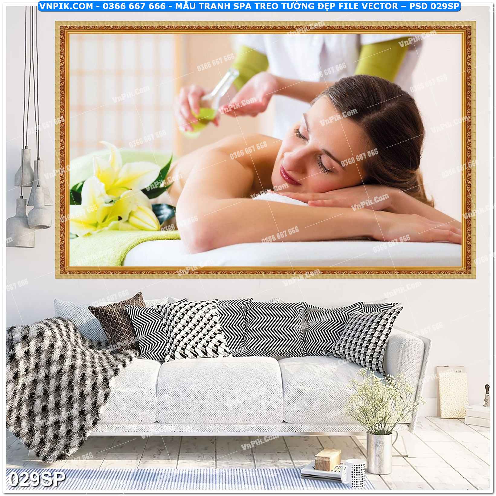 Mẫu tranh spa treo tường đẹp file vector – psd mẫu 029SP