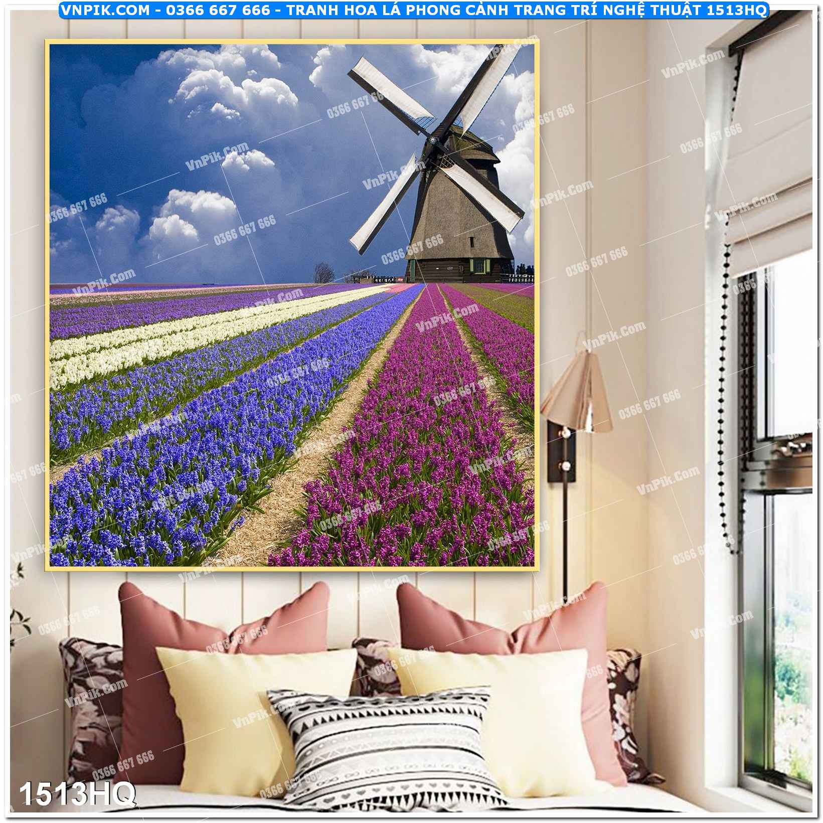 Tranh hoa lá phong cảnh trang trí nghệ thuật 1513HQ