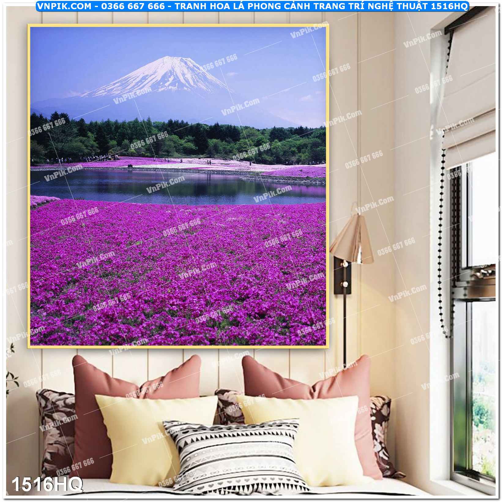 Tranh hoa lá phong cảnh trang trí nghệ thuật 1516HQ