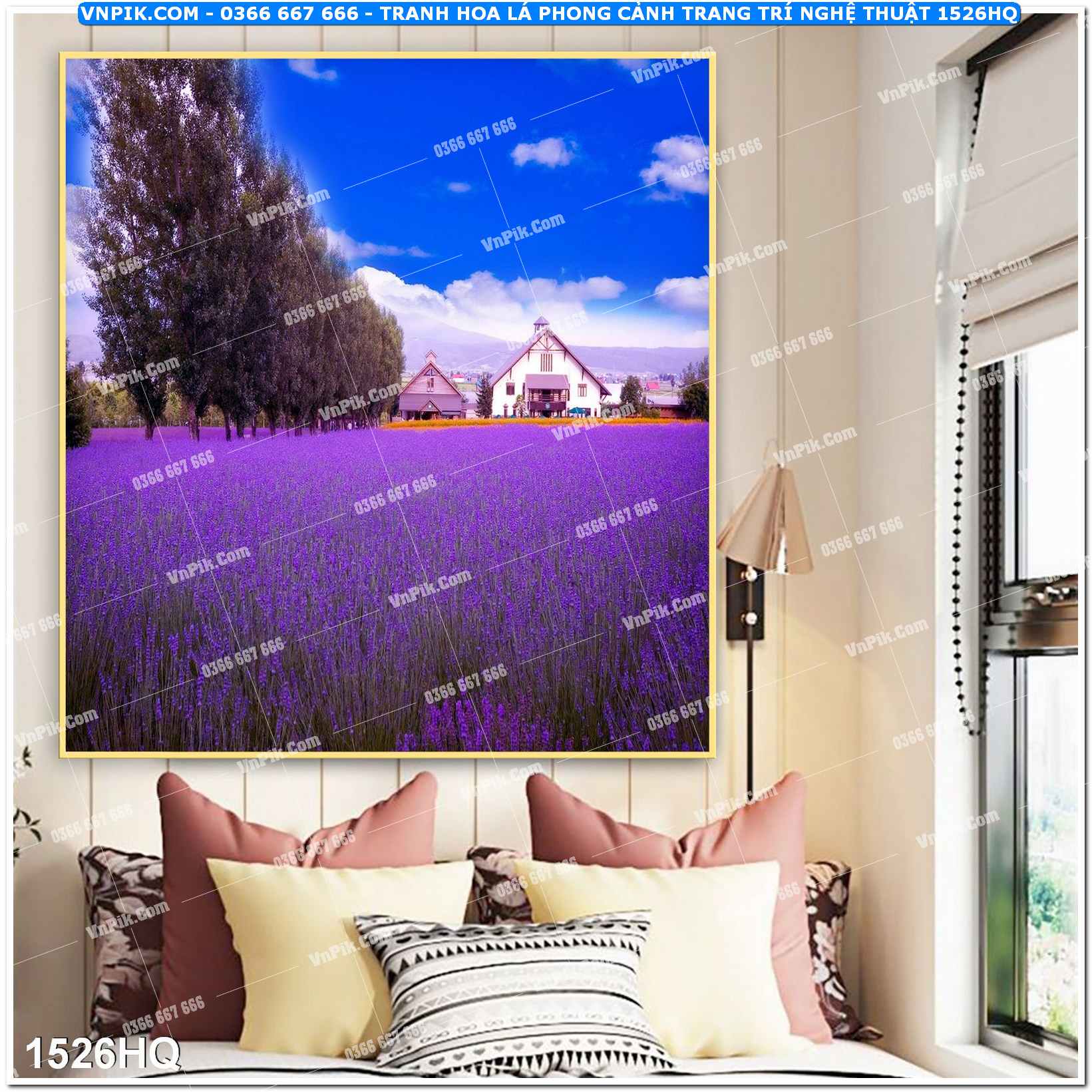 Tranh hoa lá phong cảnh trang trí nghệ thuật 1526HQ
