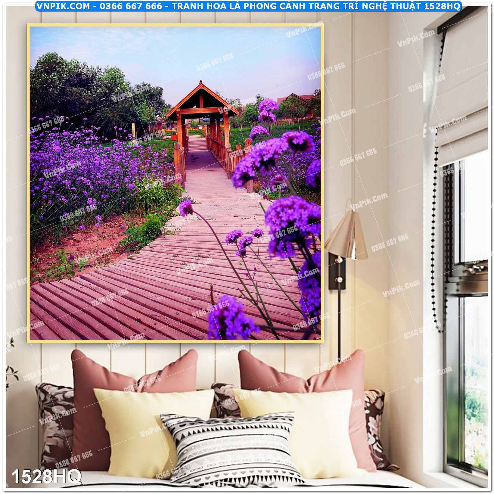 Tranh hoa lá phong cảnh trang trí nghệ thuật 1528HQ