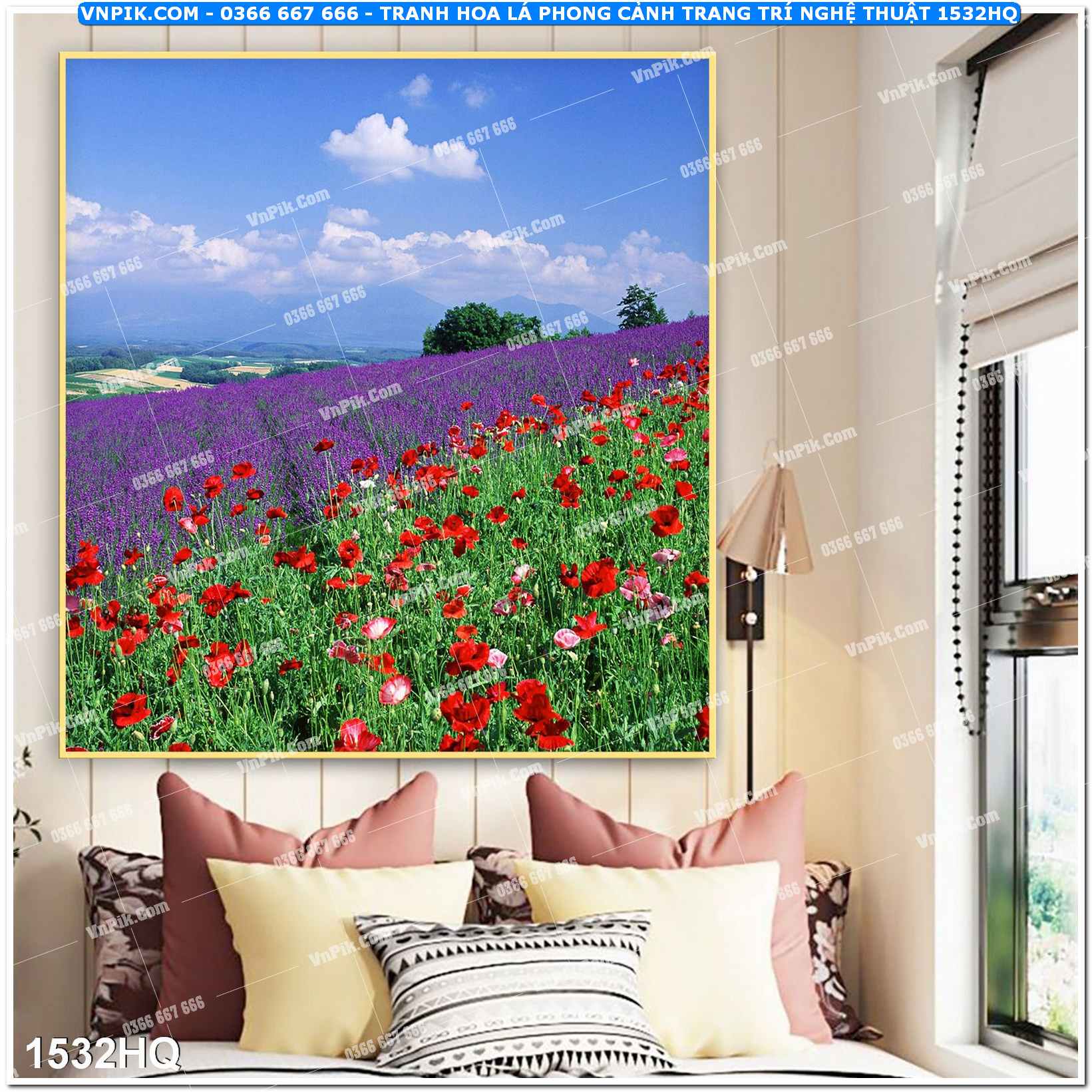Tranh hoa lá phong cảnh trang trí nghệ thuật 1532HQ