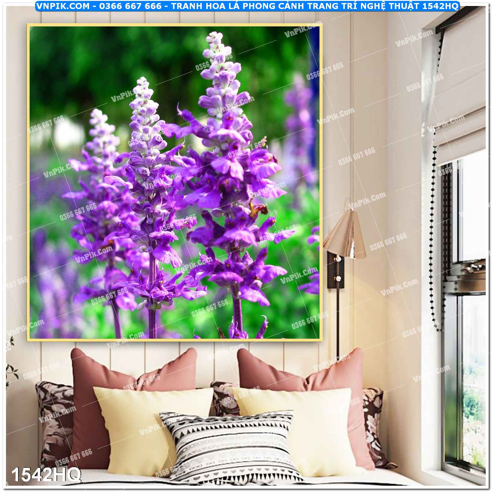 Tranh hoa lá phong cảnh trang trí nghệ thuật 1542HQ