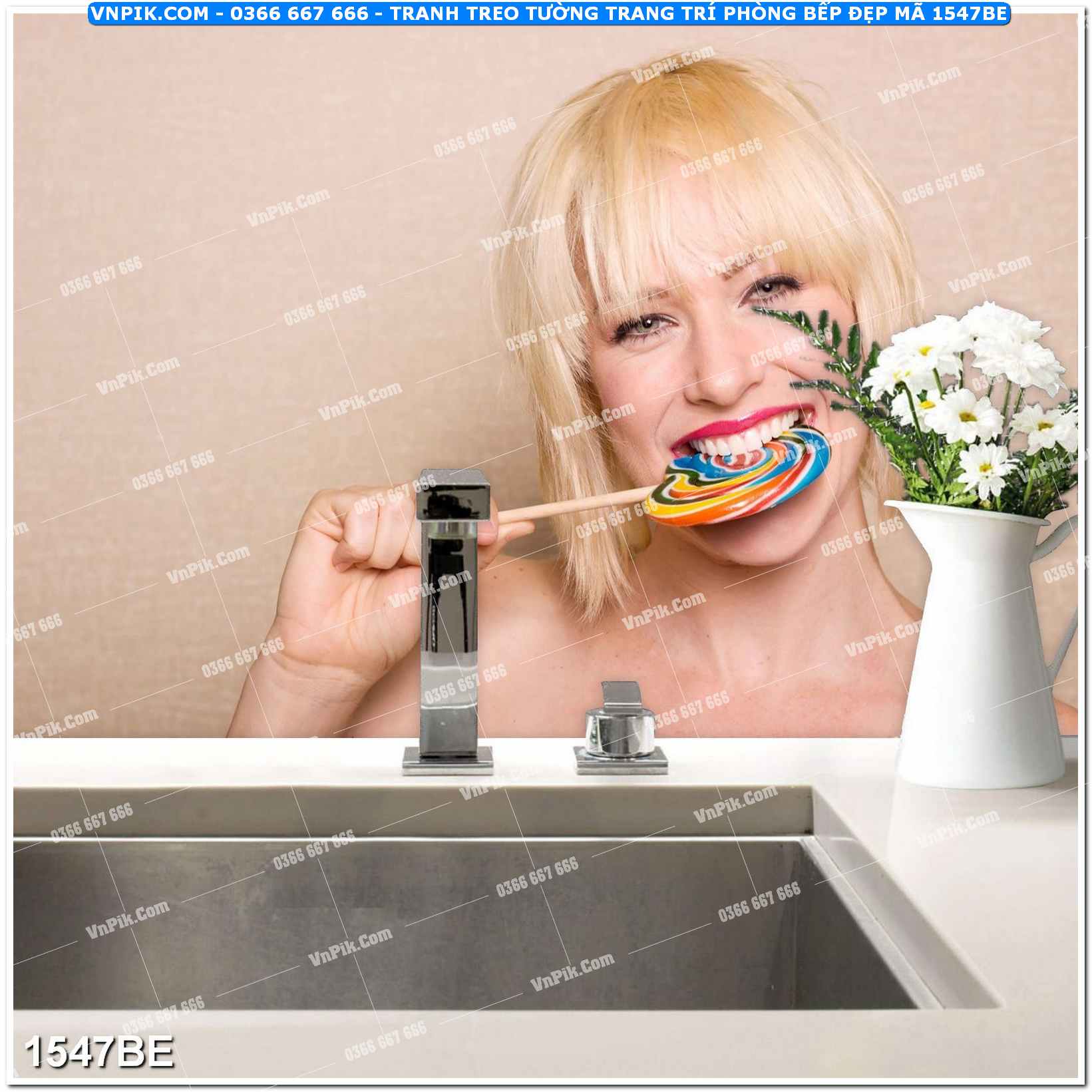 Tranh treo tường trang trí phòng bếp đẹp mã 1547BE