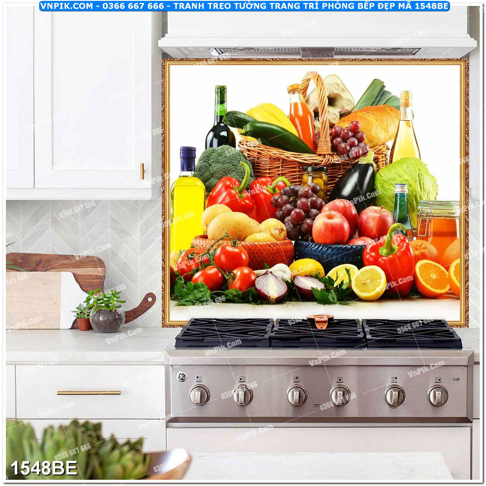 Tranh treo tường trang trí phòng bếp đẹp mã 1548BE