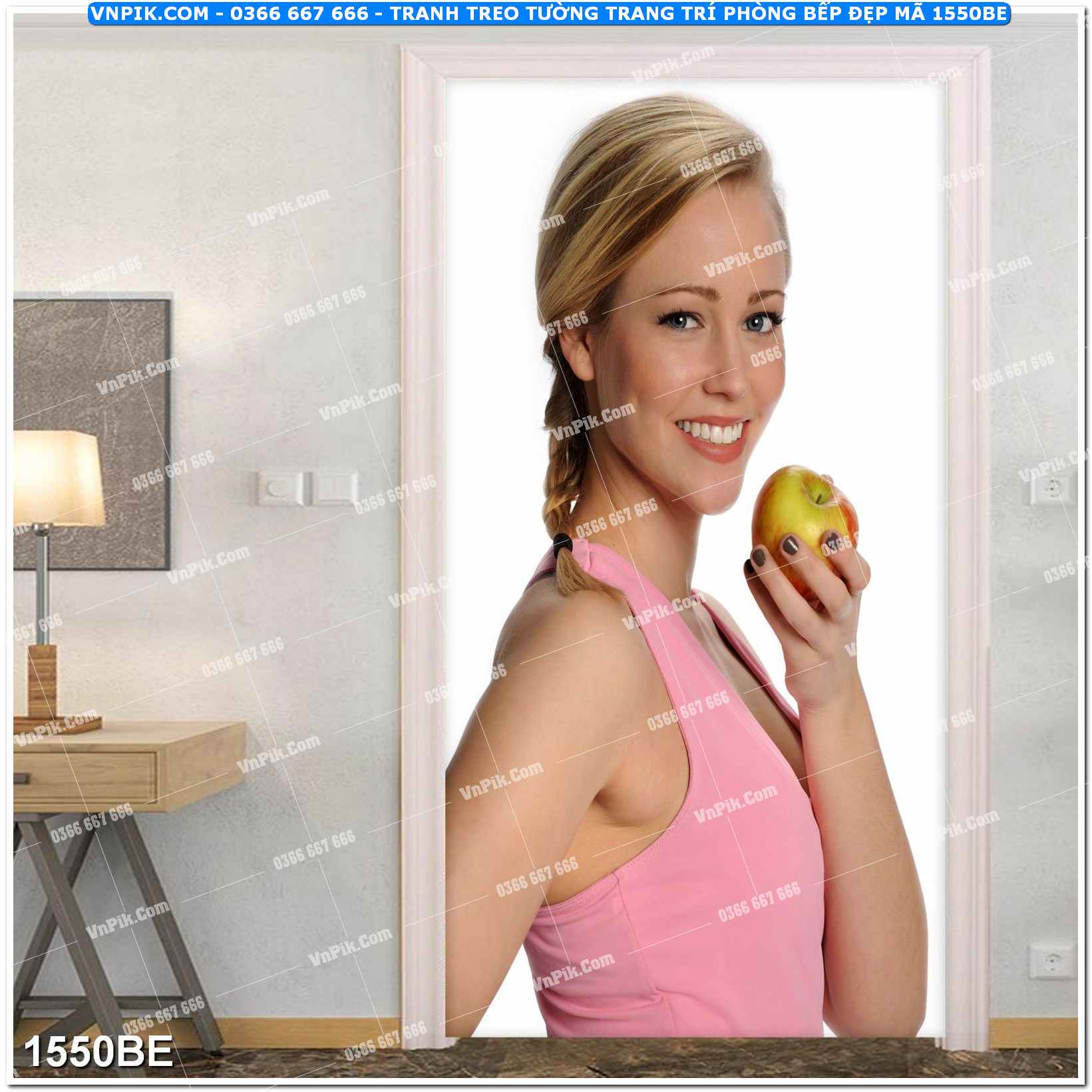 Tranh treo tường trang trí phòng bếp đẹp mã 1550BE