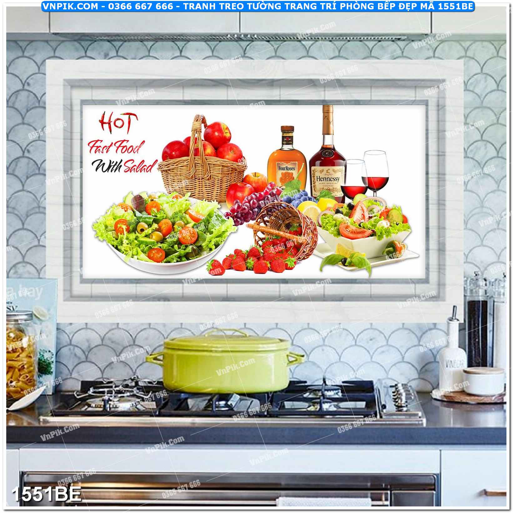 Tranh treo tường trang trí phòng bếp đẹp mã 1551BE
