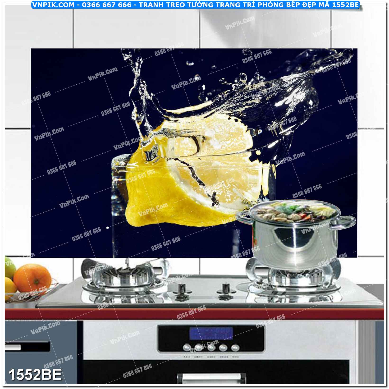 Tranh treo tường trang trí phòng bếp đẹp mã 1552BE