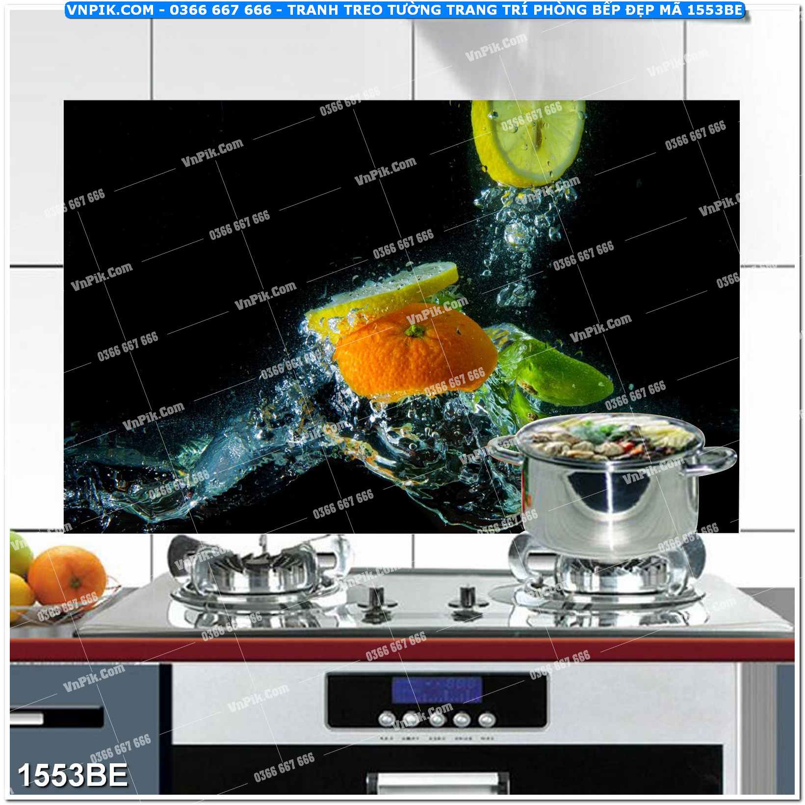 Tranh treo tường trang trí phòng bếp đẹp mã 1553BE