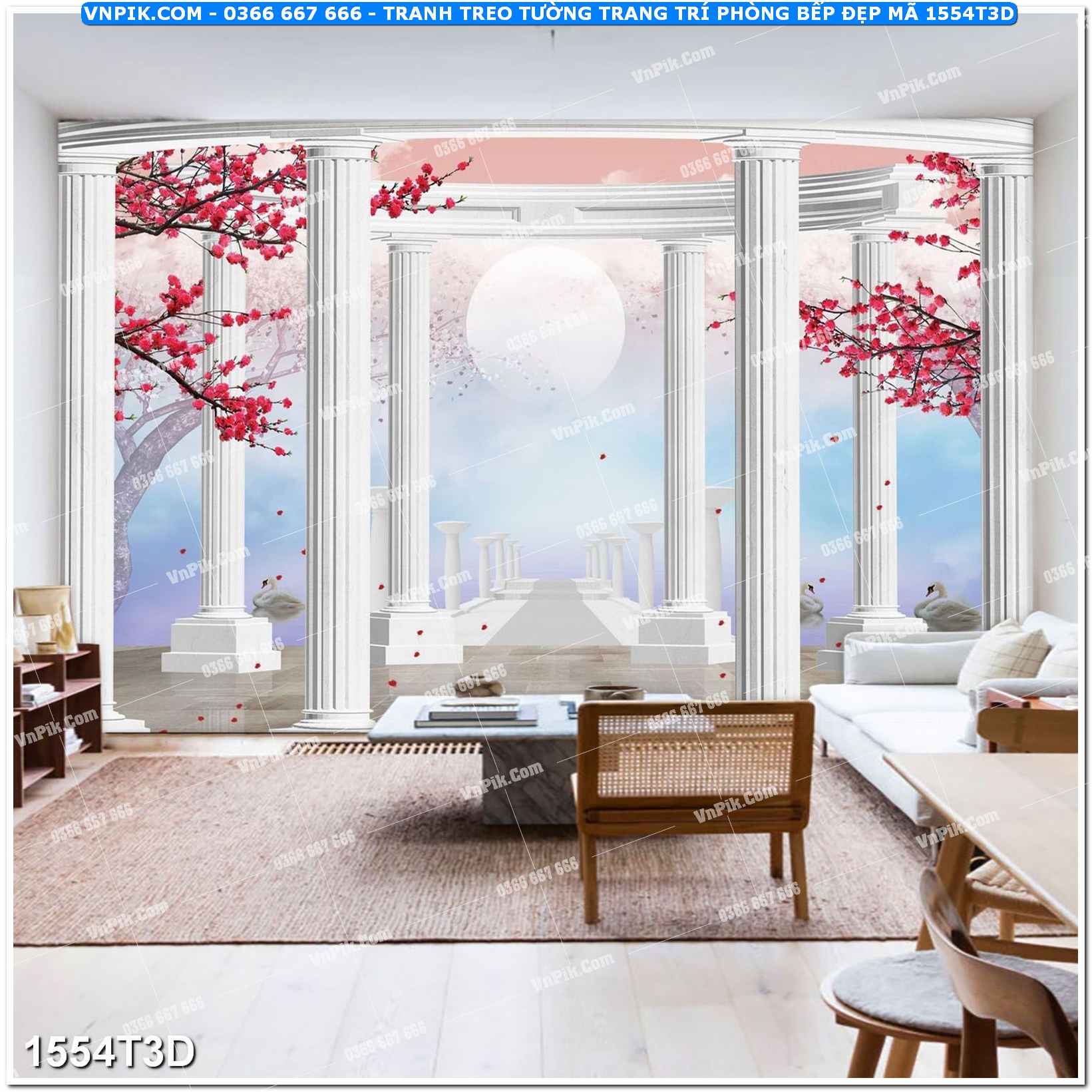Trah Treo Tường – Tranh 3D Hiện Đại 1554T3D