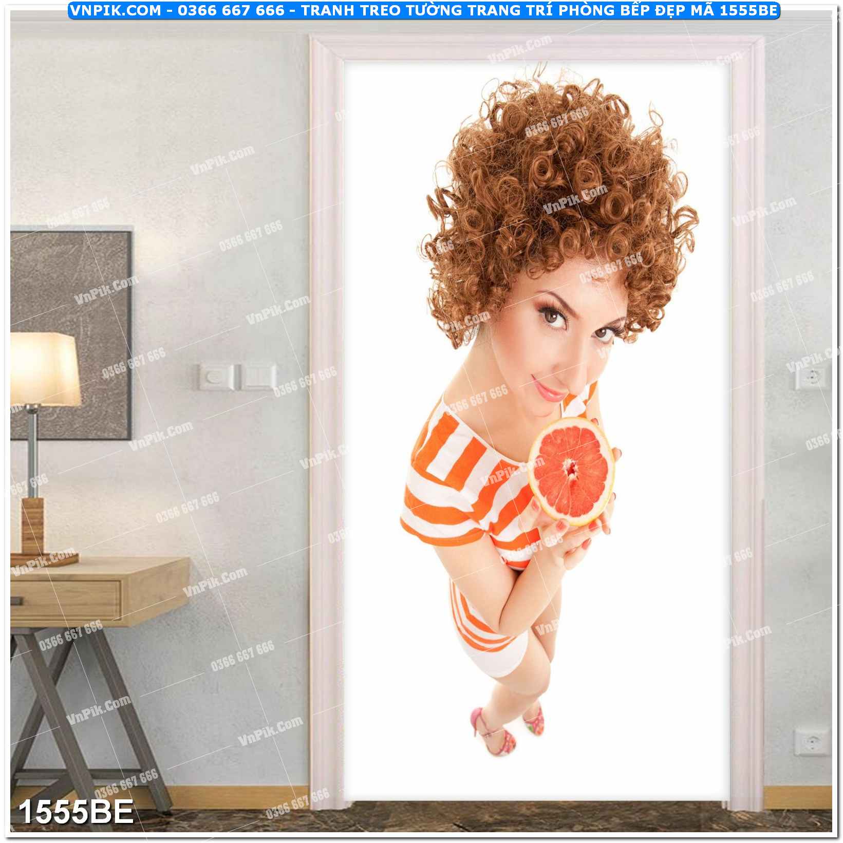 Tranh treo tường trang trí phòng bếp đẹp mã 1555BE