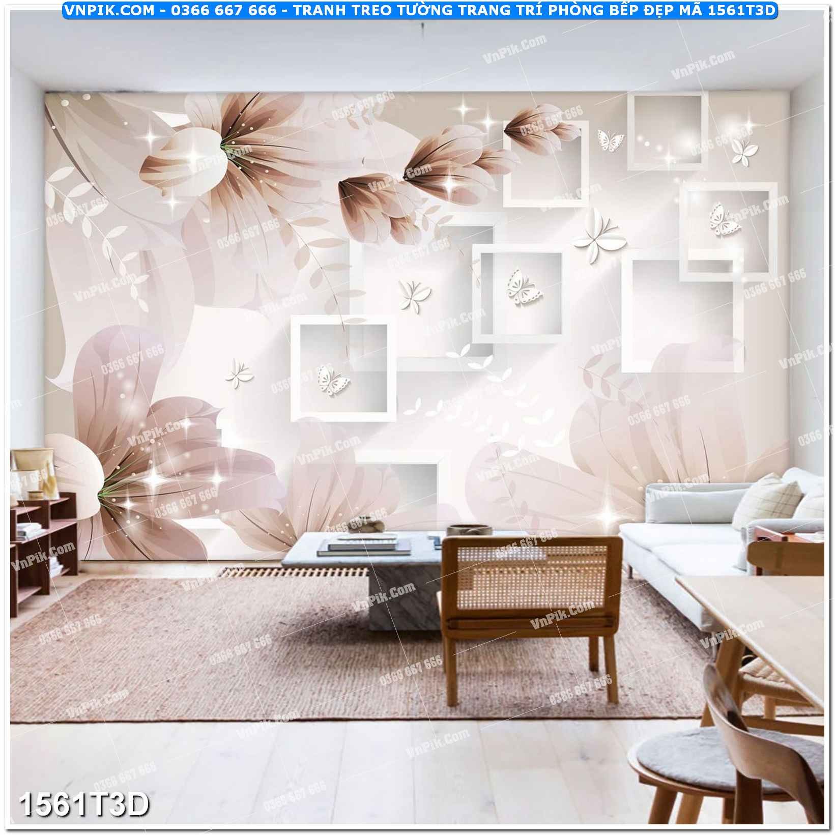 Trah Treo Tường – Tranh 3D Hiện Đại 1561T3D