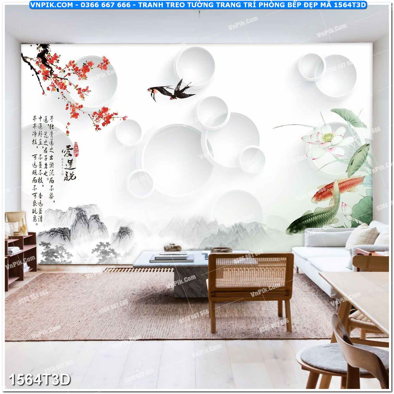 Trah Treo Tường – Tranh 3D Hiện Đại 1564T3D