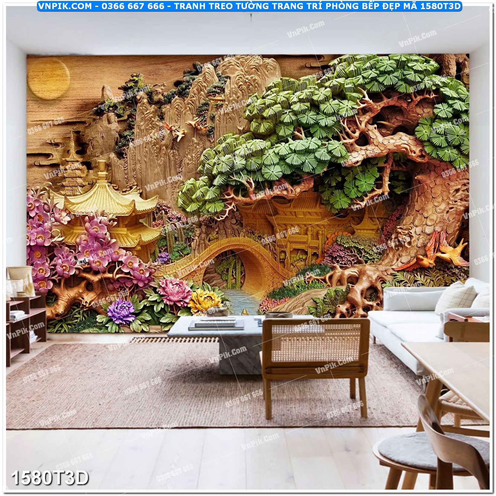 Trah Treo Tường – Tranh 3D Hiện Đại 1580T3D