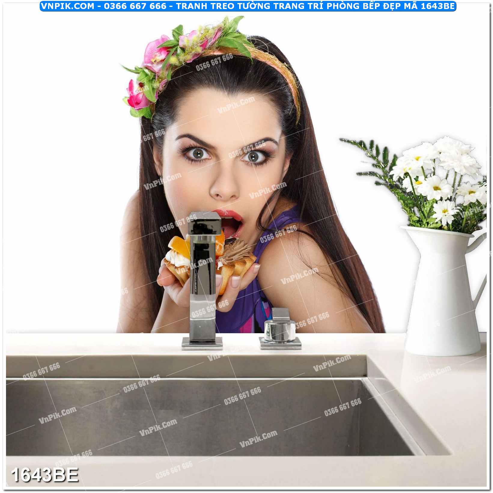 Tranh treo tường trang trí phòng bếp đẹp mã 1643BE