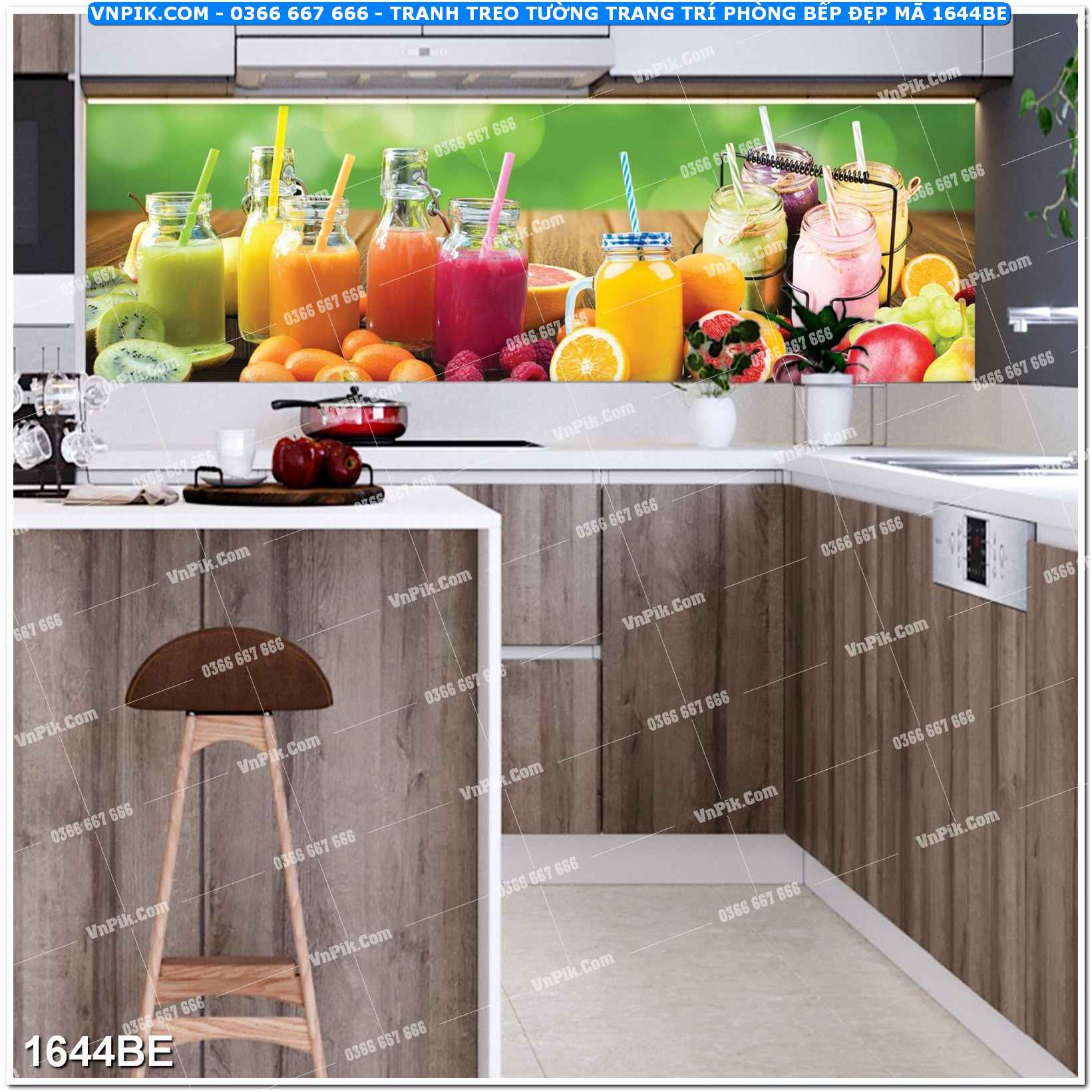 Tranh treo tường trang trí phòng bếp đẹp mã 1644BE