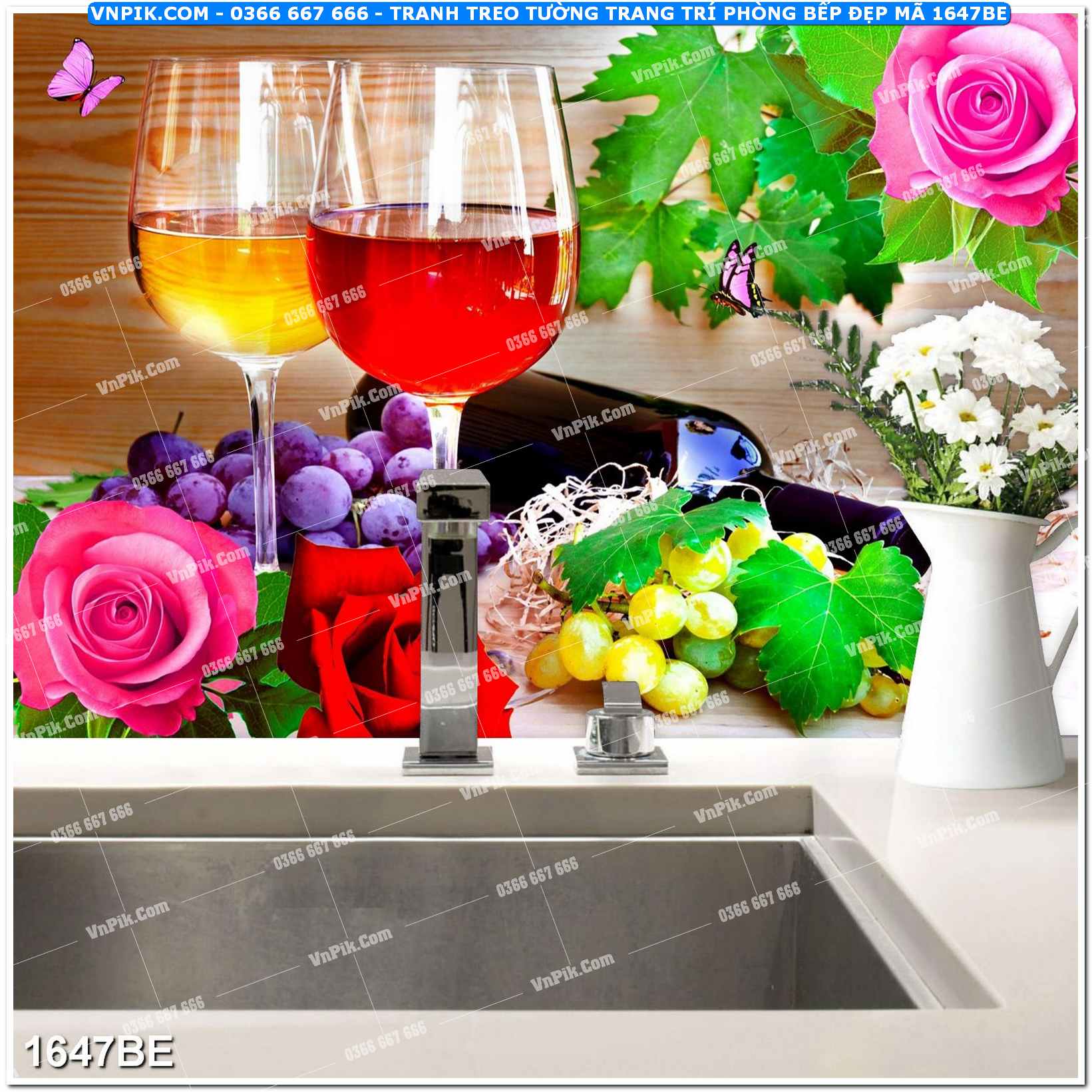 Tranh treo tường trang trí phòng bếp đẹp mã 1647BE