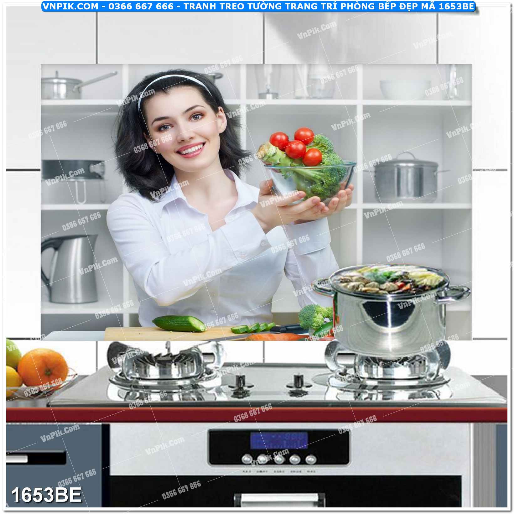 Tranh treo tường trang trí phòng bếp đẹp mã 1653BE