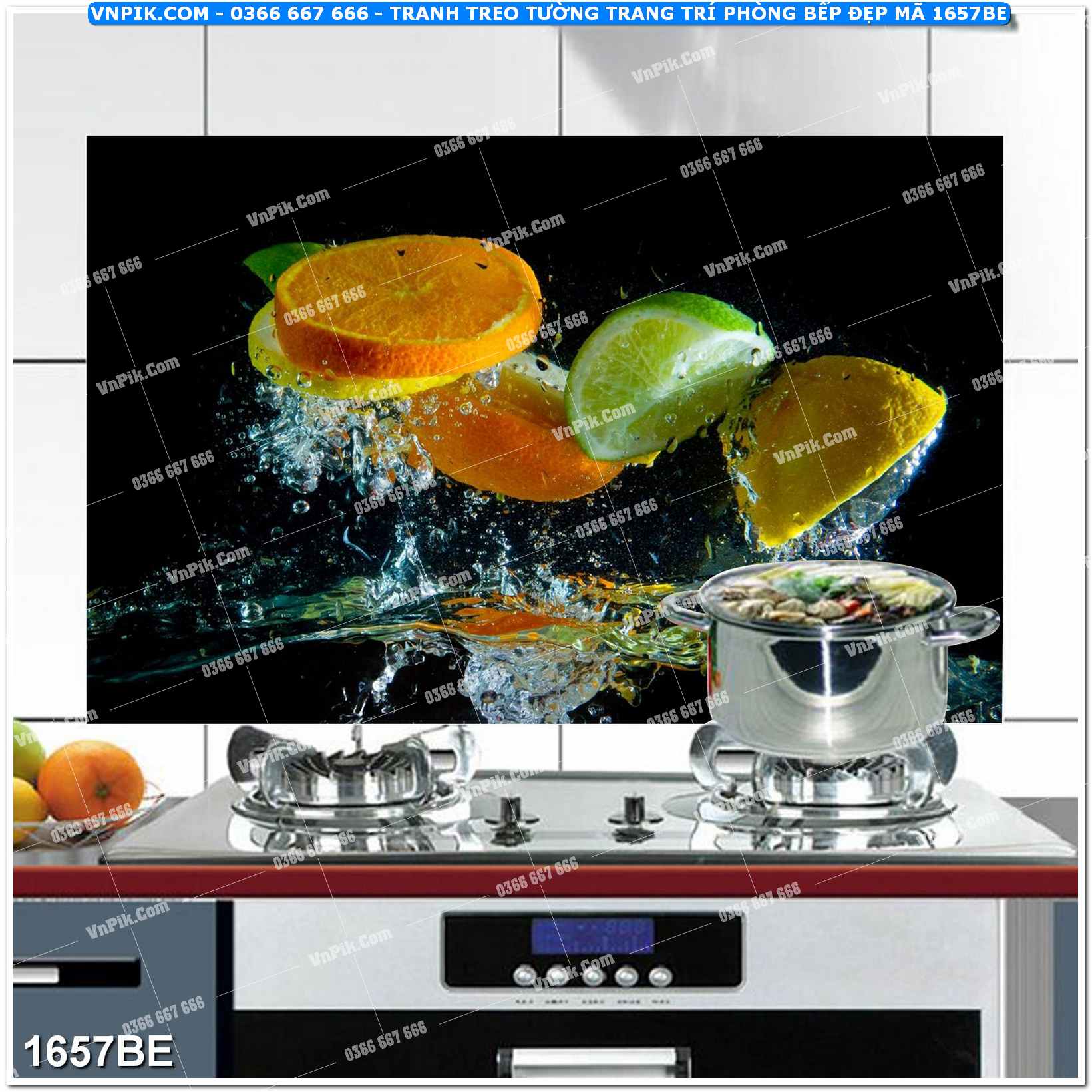 Tranh treo tường trang trí phòng bếp đẹp mã 1657BE