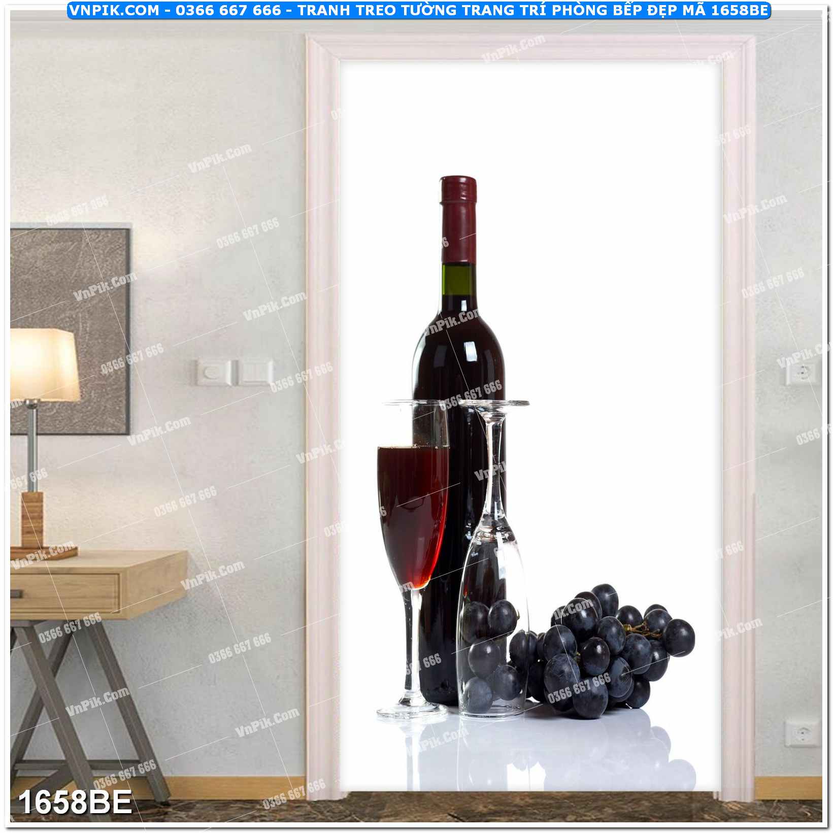 Tranh treo tường trang trí phòng bếp đẹp mã 1658BE