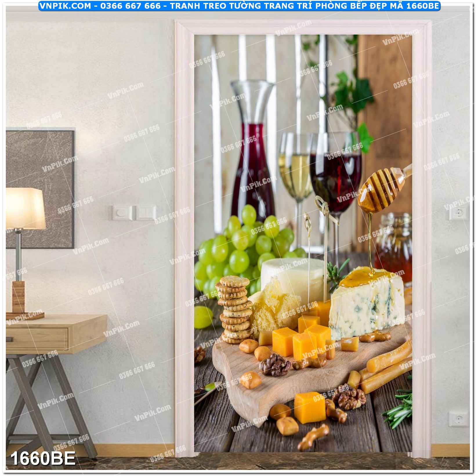 Tranh treo tường trang trí phòng bếp đẹp mã 1660BE