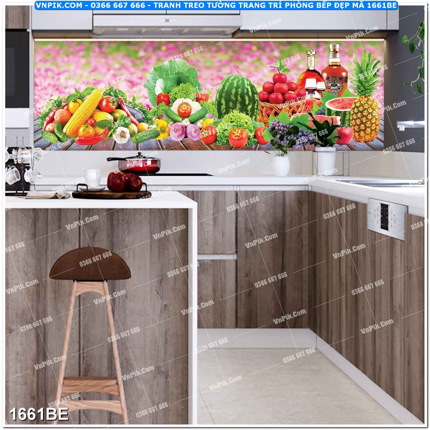 Tranh treo tường trang trí phòng bếp đẹp mã 1661BE