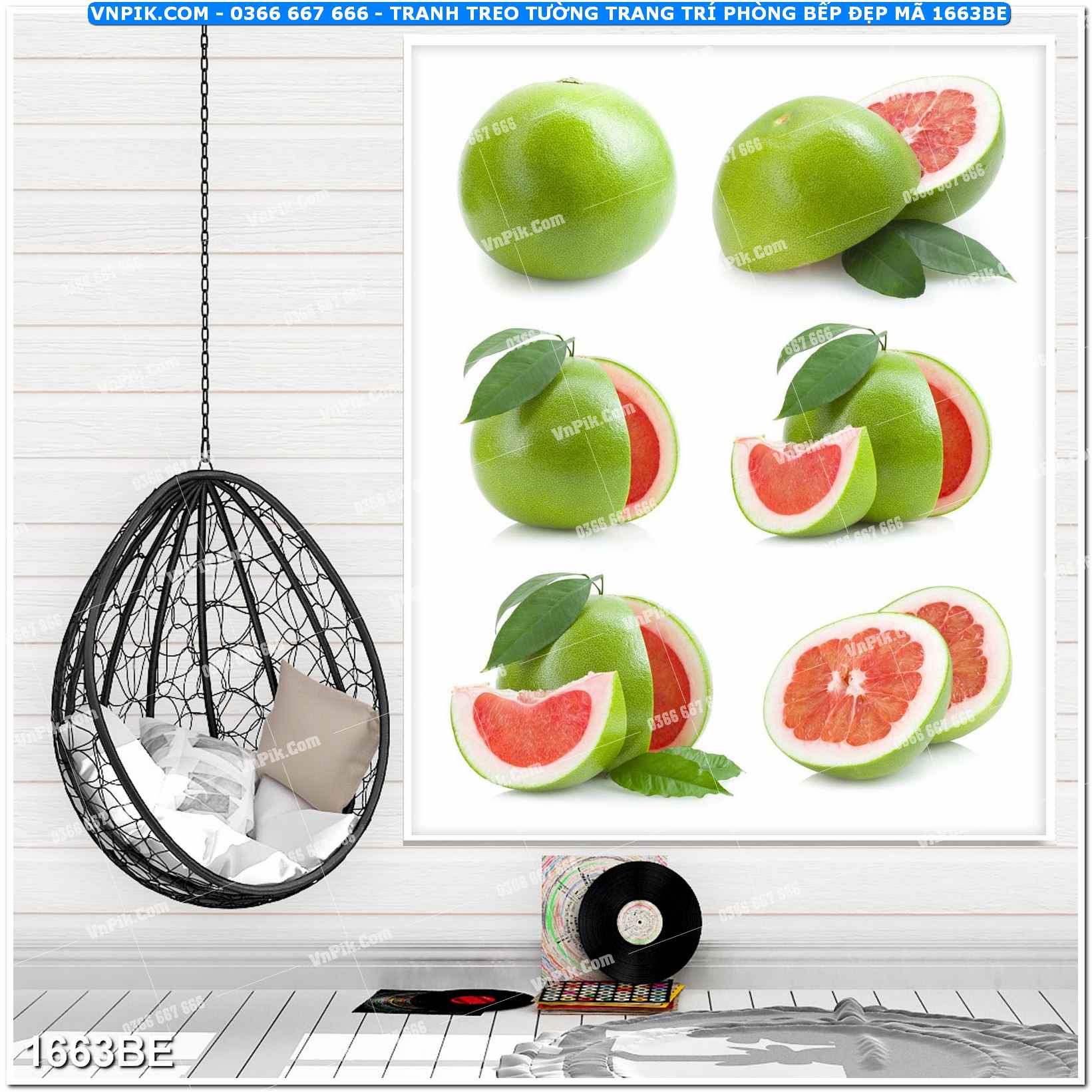 Tranh treo tường trang trí phòng bếp đẹp mã 1663BE