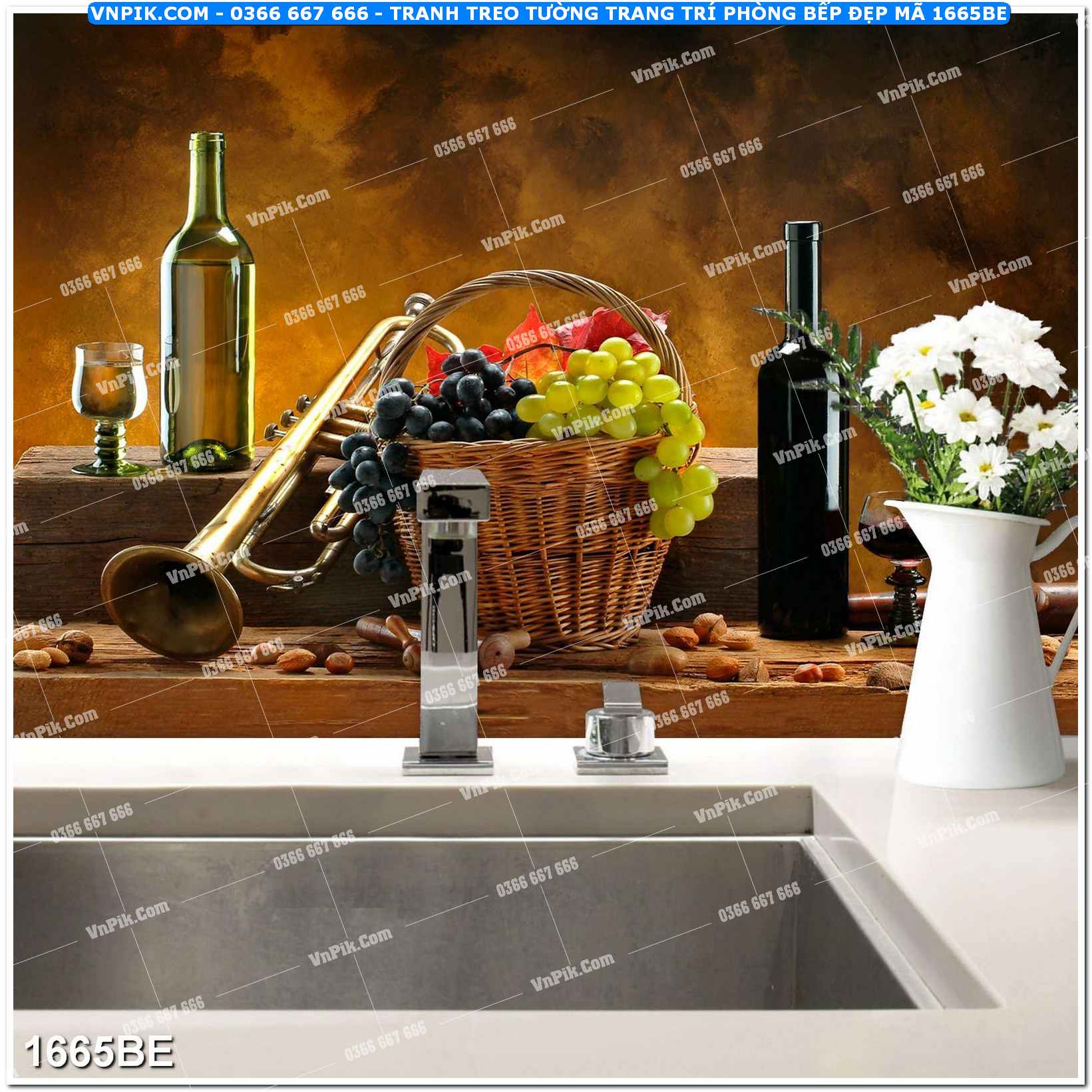 Tranh treo tường trang trí phòng bếp đẹp mã 1665BE