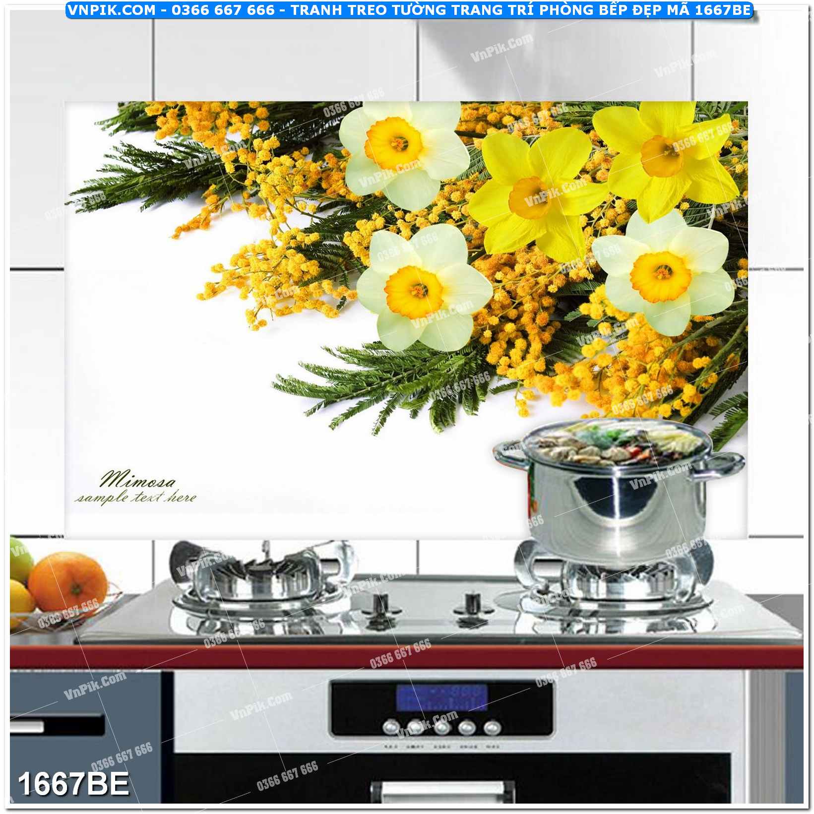 Tranh treo tường trang trí phòng bếp đẹp mã 1667BE