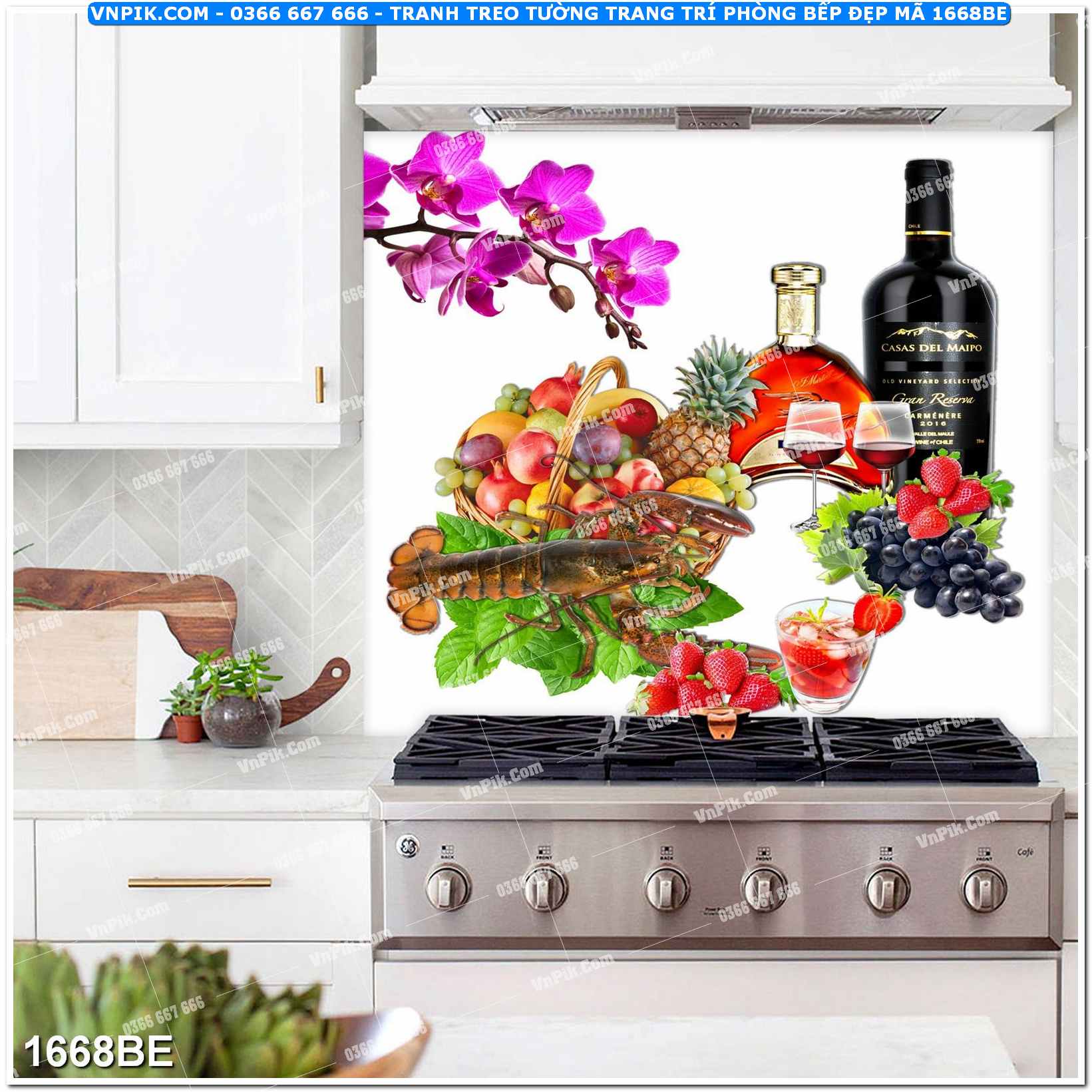 Tranh treo tường trang trí phòng bếp đẹp mã 1668BE