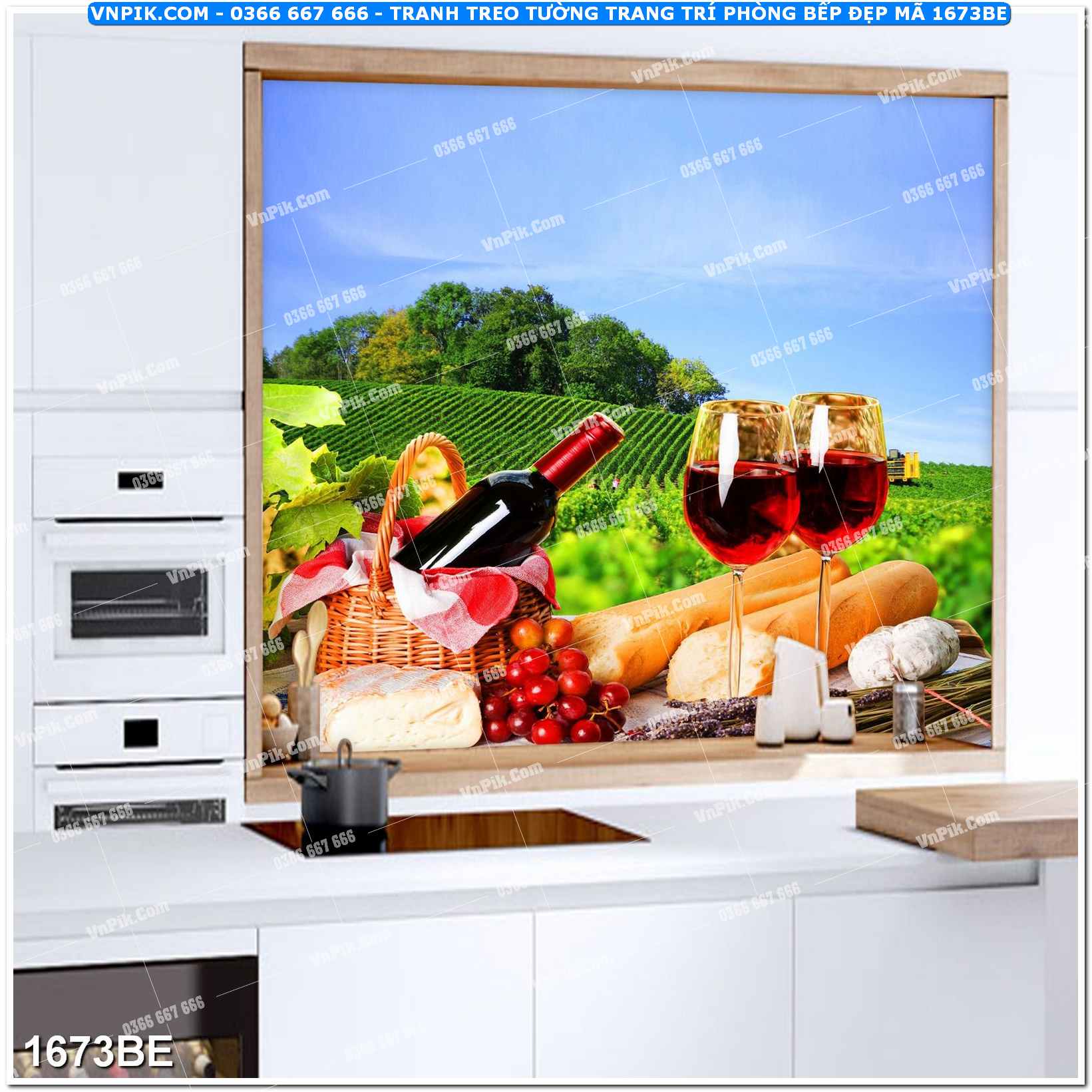 Tranh treo tường trang trí phòng bếp đẹp mã 1673BE