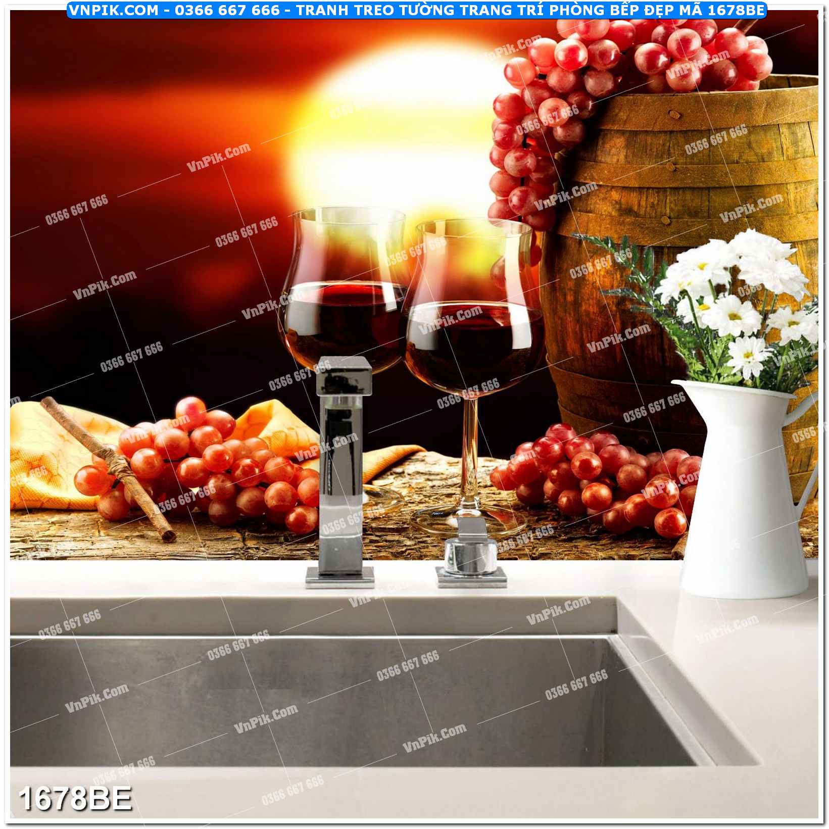 Tranh treo tường trang trí phòng bếp đẹp mã 1678BE