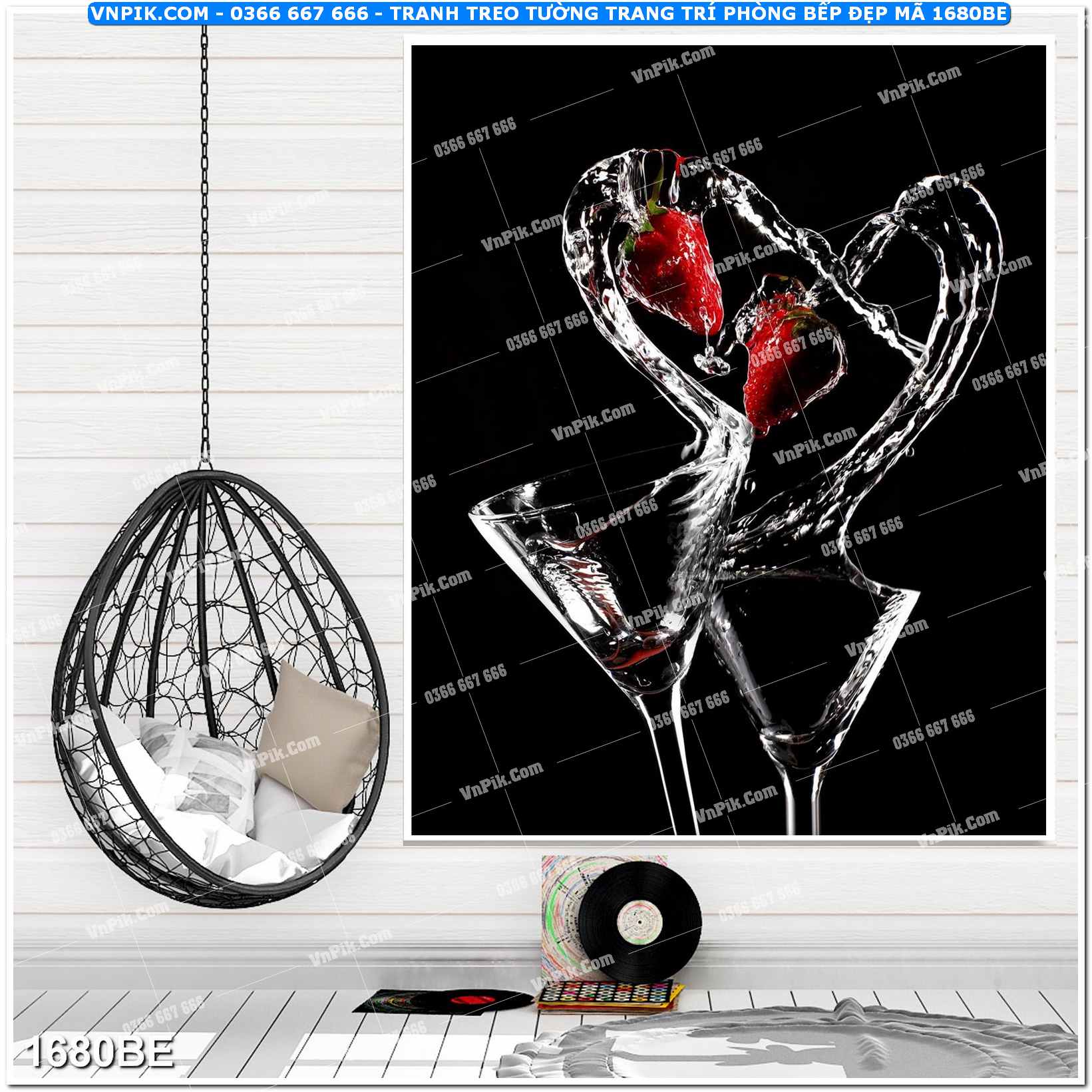 Tranh treo tường trang trí phòng bếp đẹp mã 1680BE