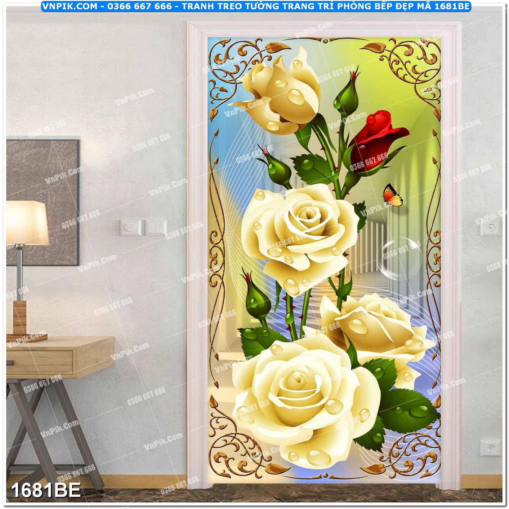 Tranh treo tường trang trí phòng bếp đẹp mã 1681BE