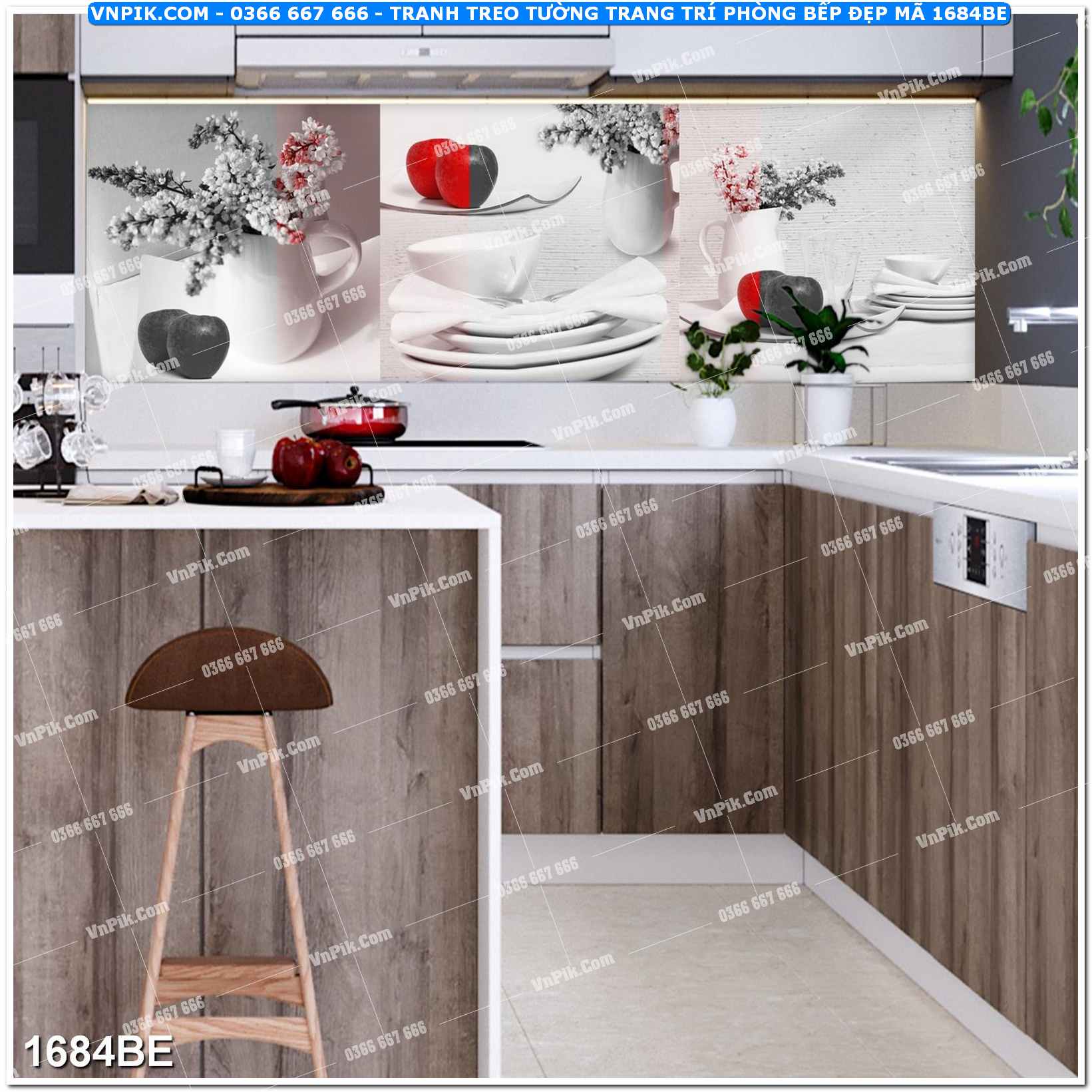 Tranh treo tường trang trí phòng bếp đẹp mã 1684BE