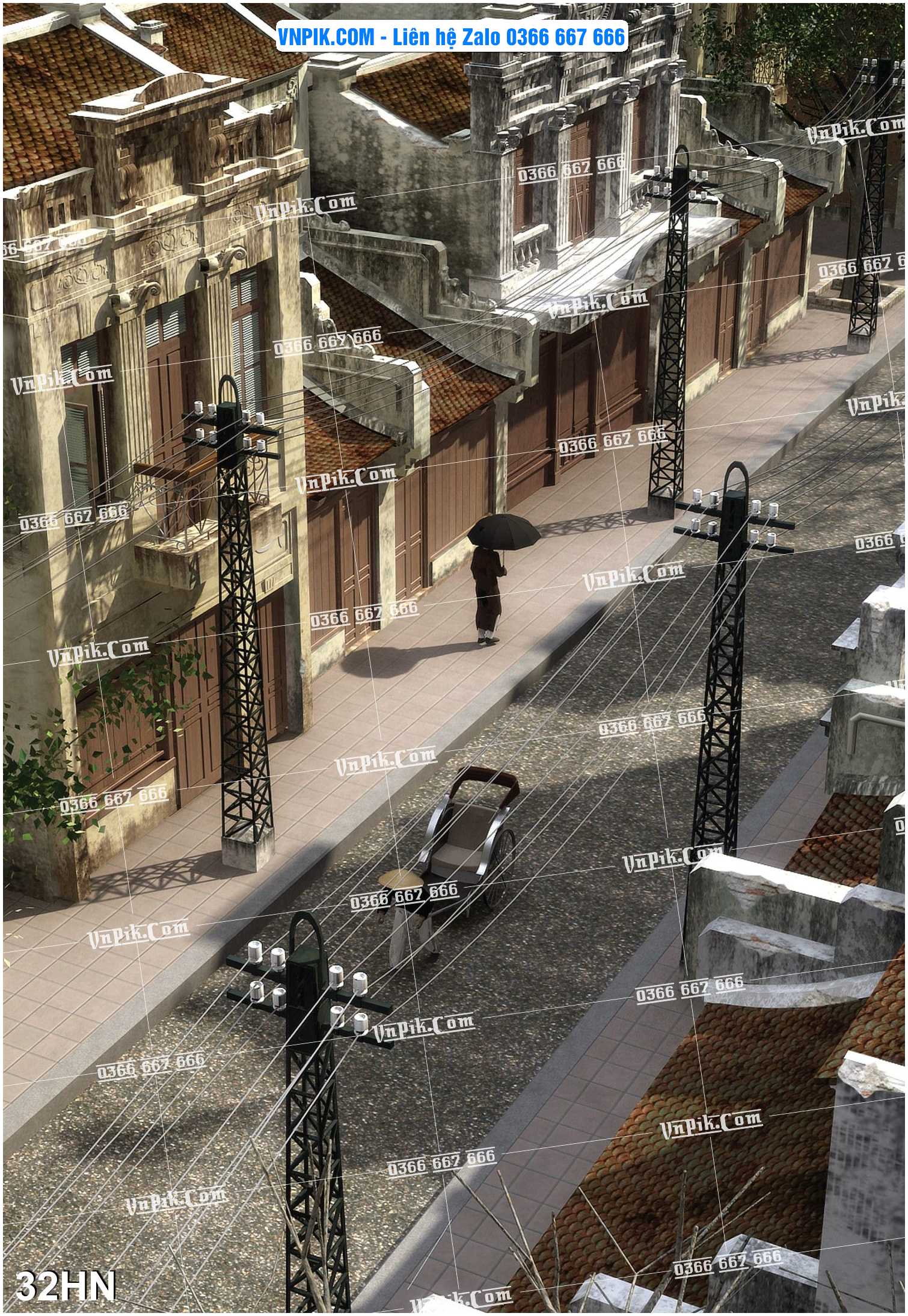 File Tranh Hà Nội Xưa Mã File 32HN