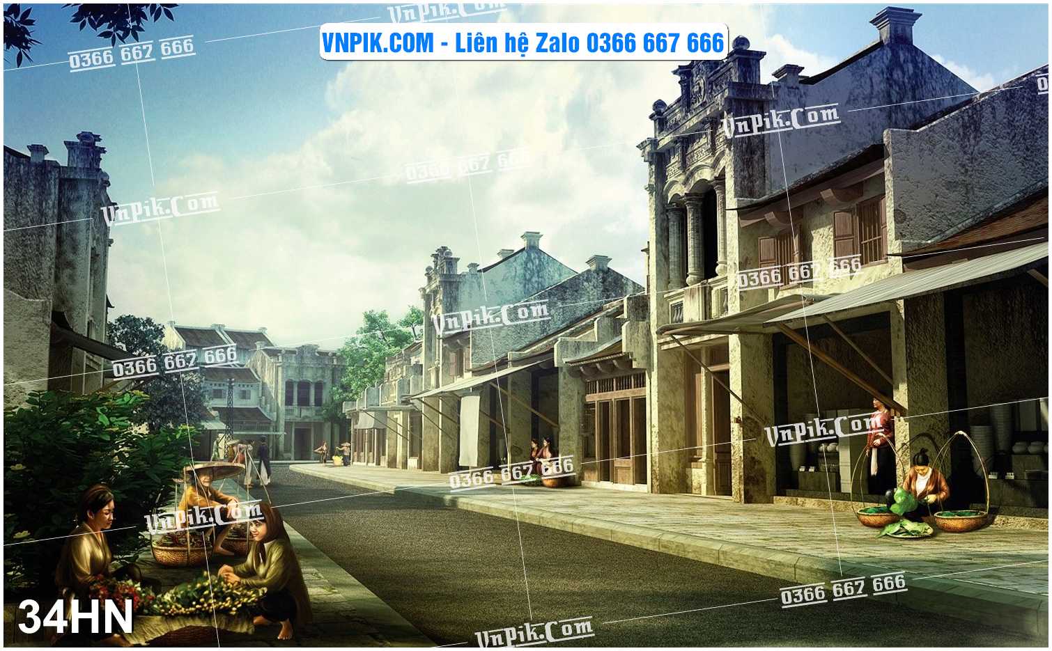 File Tranh Hà Nội Xưa Mã File 34HN