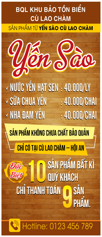 Thiết kế Standee Yến Sào Cù Lao Chàm file CDR