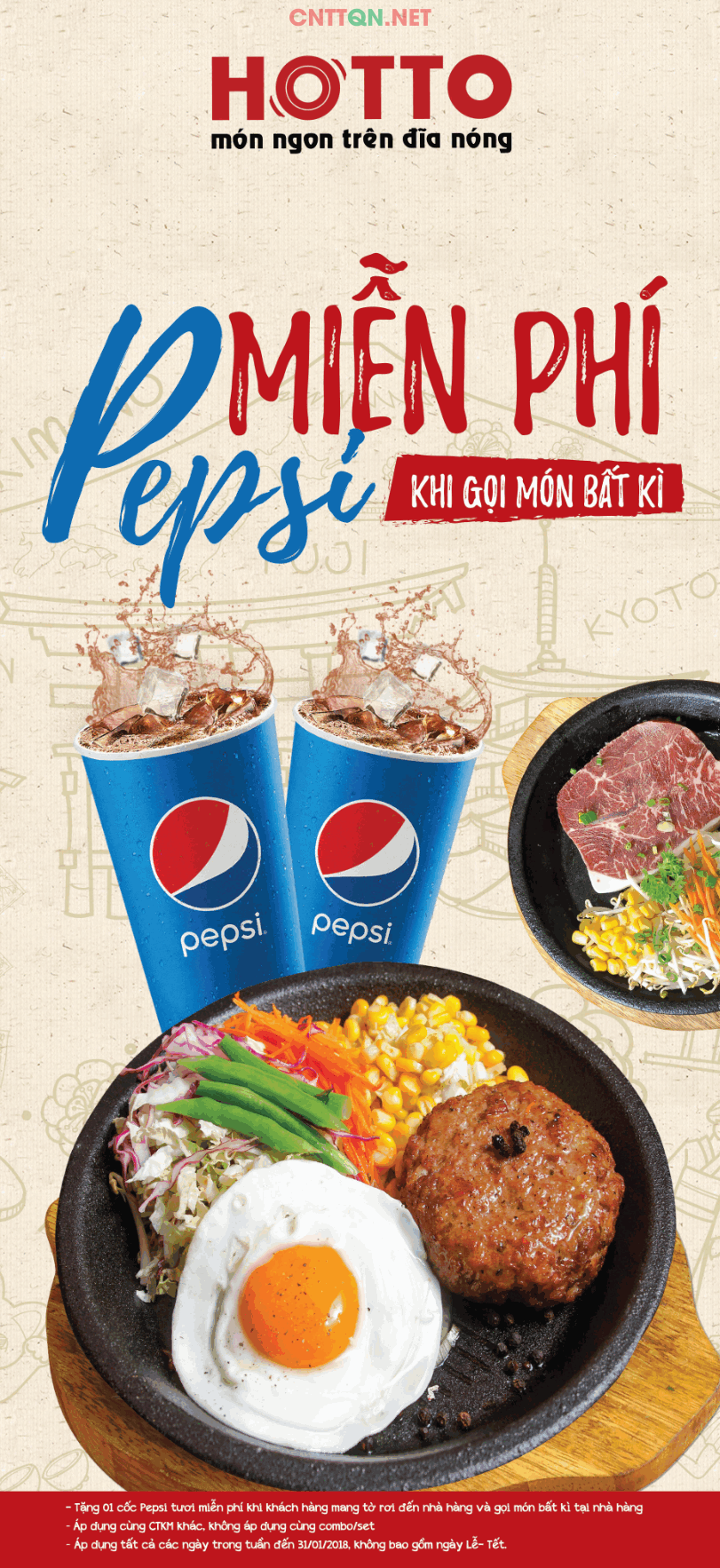 Standee Nhà hàng khuyến mại Pepsi miễn phí file CDR