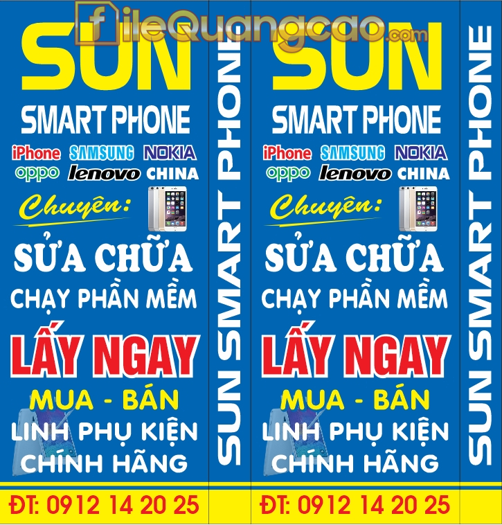 Mẫu hộp đèn thiết kế điện thoại di động file CDR