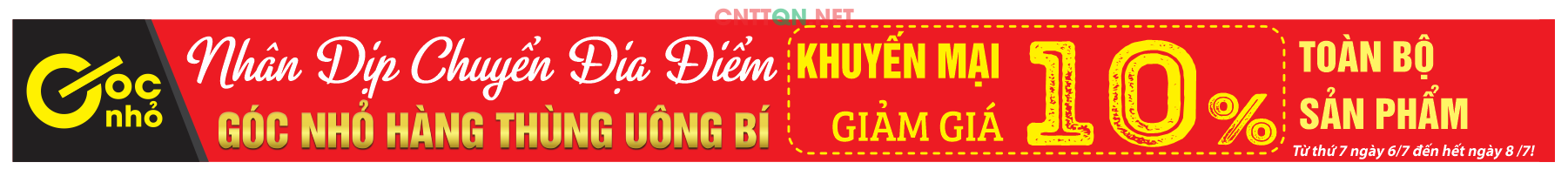 Băng rôn Góc nhỏ hàng thùng khuyến mại file CDR